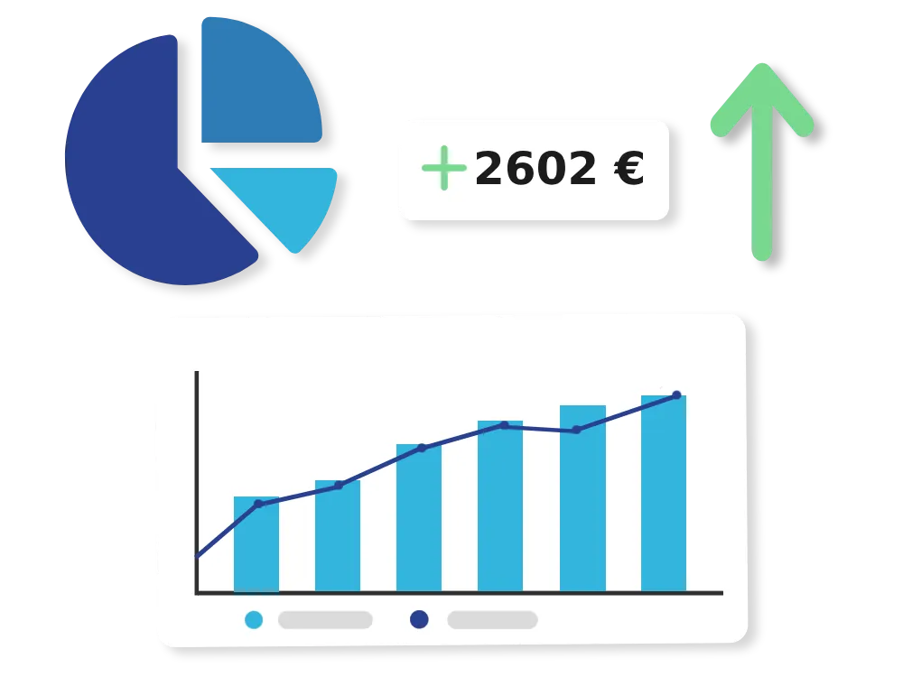 ilustración que representa el análisis de tu rendimiento financiero
