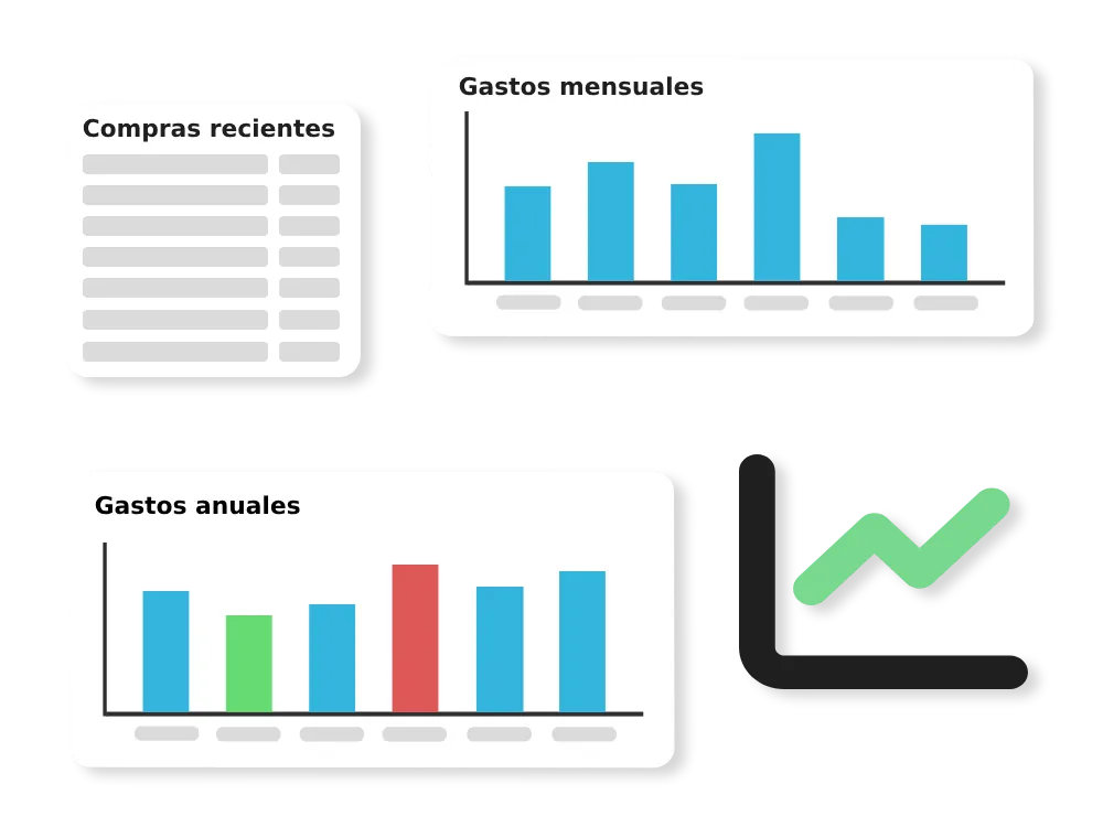Ilustración que representa el monitoreo y el control de gastos