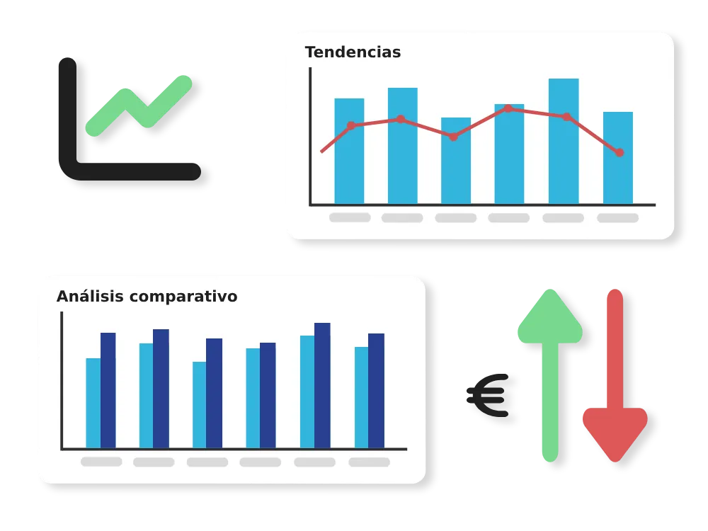 Ilustración de gráficos para visualizar y analizar