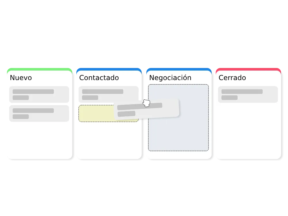 Ilustración de la interfaz de usuario de CRM