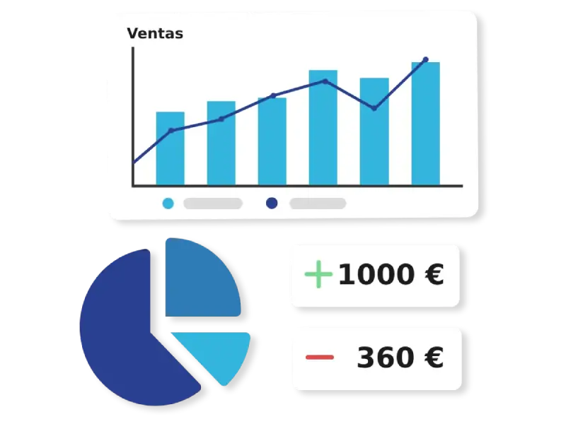 Il·lustració que representa la funcionalitat quadre de comandaments / dashboard