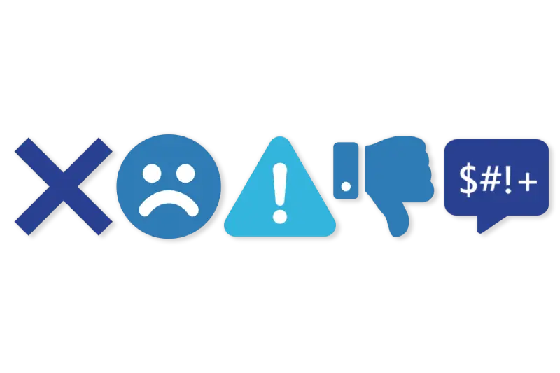 Ilustración con emoticonos que representa una denuncia