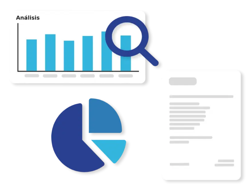 Ilustración que representa el asesoramiento con Análisis de datos